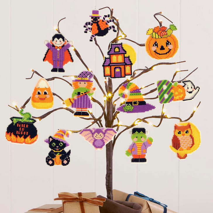 Herrschners Halloween Haunt Ornaments Counted Cross-Stitch Kit