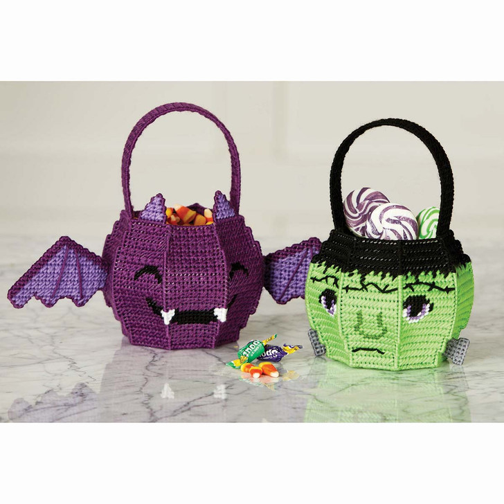 Herrschners Happy Halloween Treat Baskets Plastic Canvas Kit