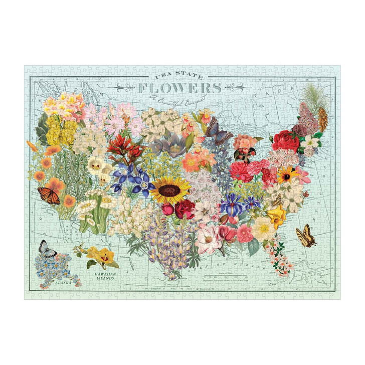 galison USA State Flowers Jigsaw Puzzle