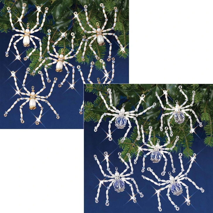 Solid Oak Spiders Beaded Ornament Kit