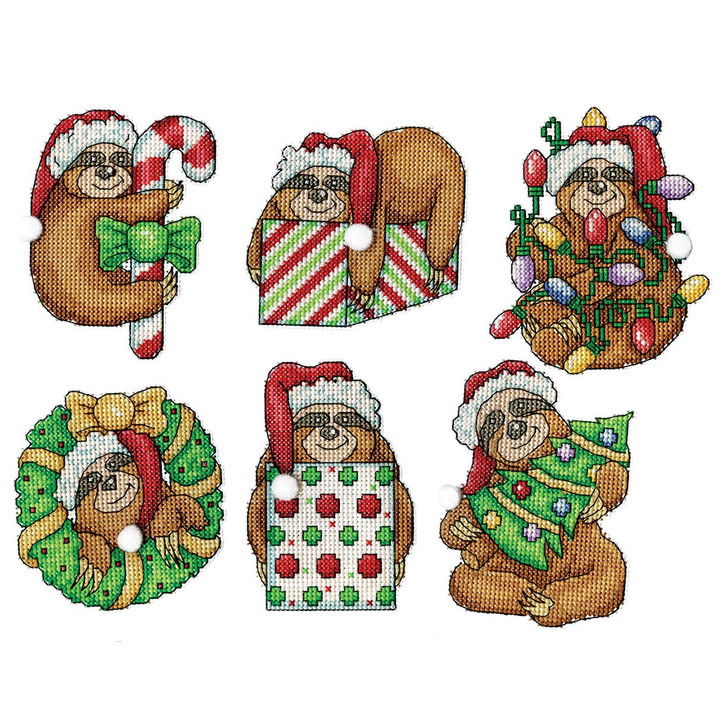 Design Works Sloth Ornaments Counted Cross-Stitch Kit
