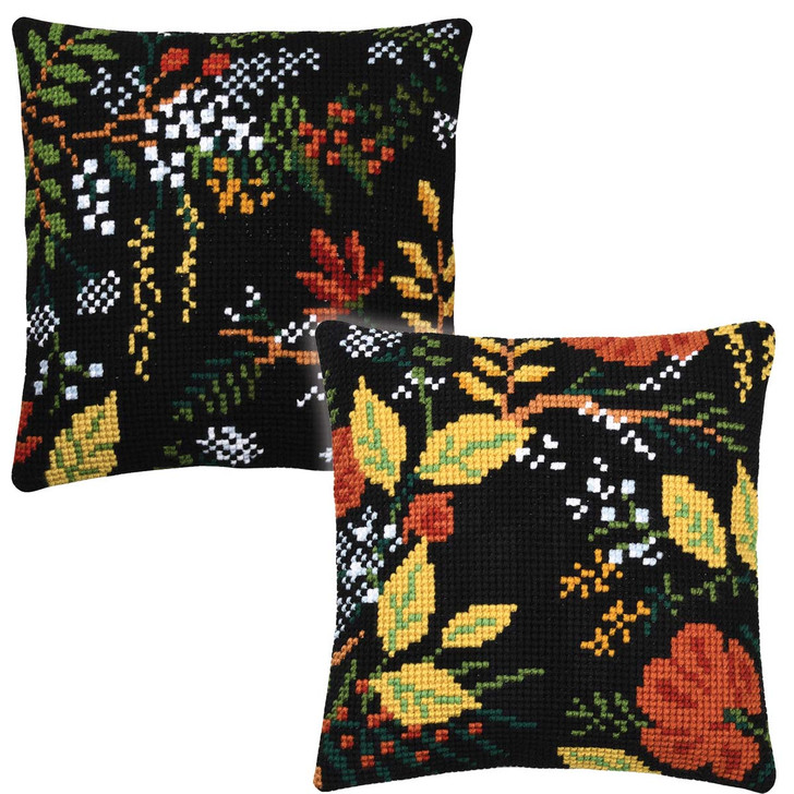 Vervaco Berries & Flowers Pillow Cover Set Needlepoint