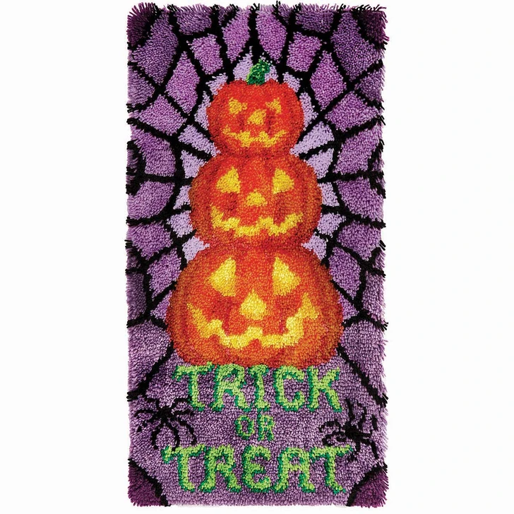 Herrschners Pumpkin Stack Banner Latch Hook Kit
