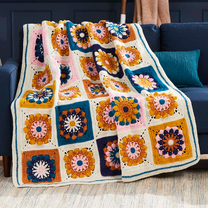 Herrschners Autumn Blossoms Afghan Crochet Kit