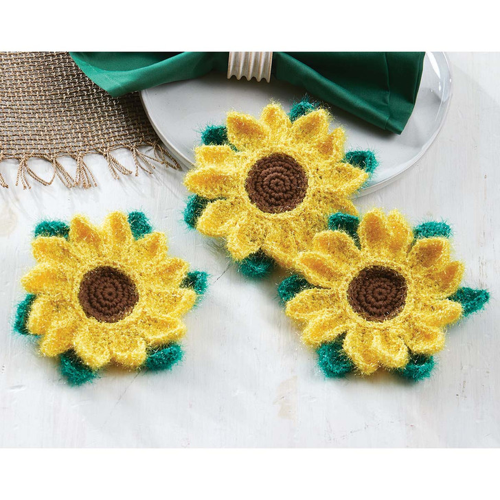 Herrschners Sunflower Scrubbies Crochet Kit