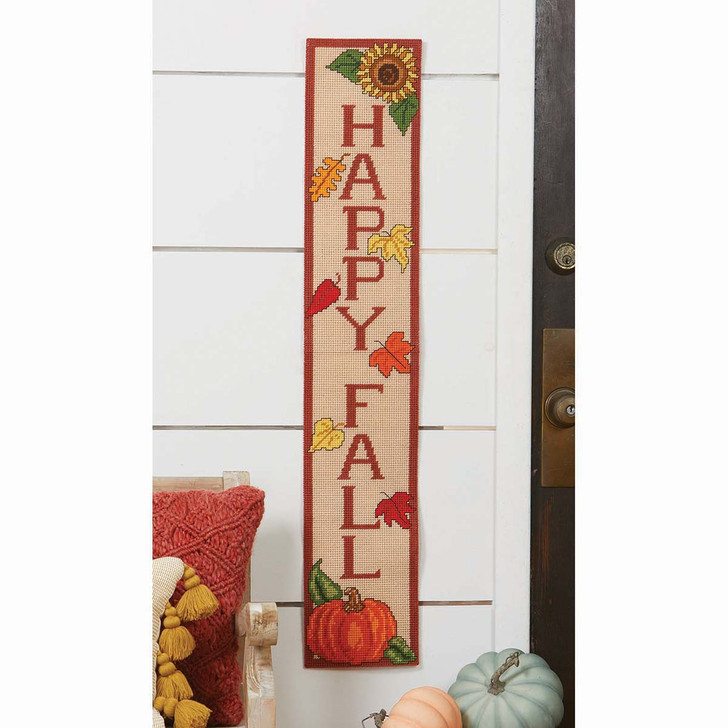 Herrschners Happy Fall Porch Board Plastic Canvas Kit