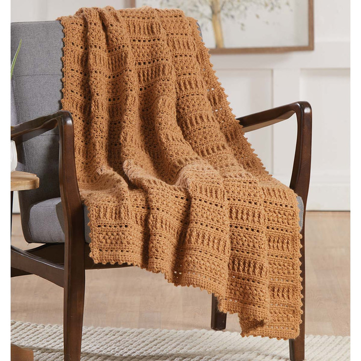 Herrschners Charming Textured Afghan Crochet Kit