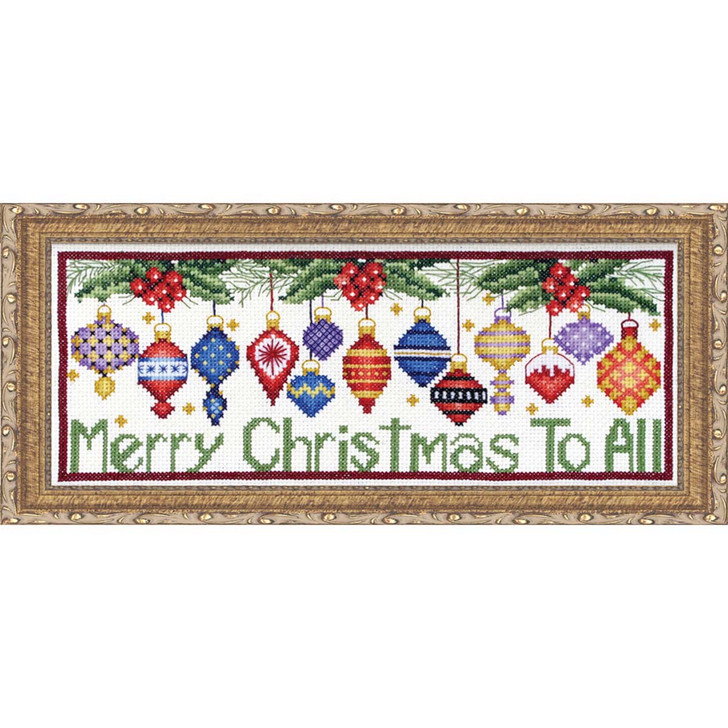 Merry Christmas to All Kit & Frame Counted Cross-Stitch Kit