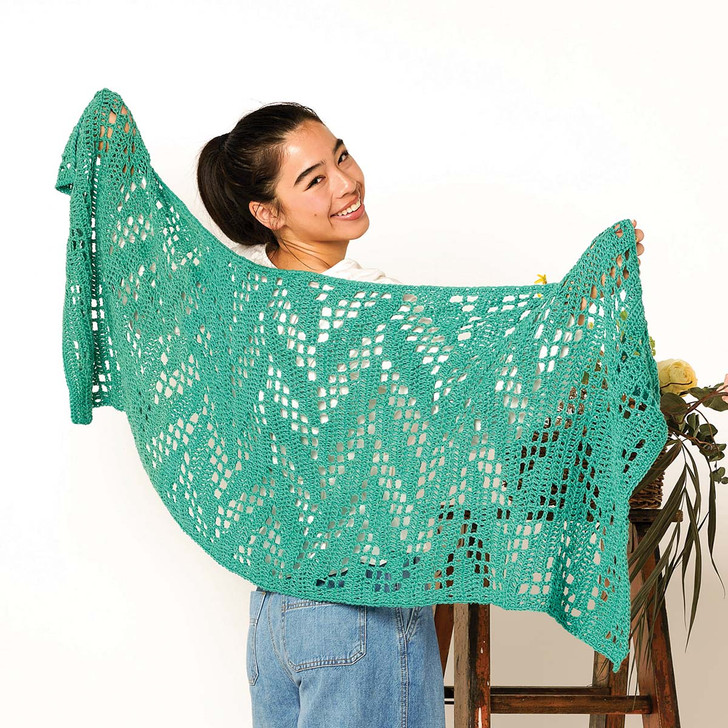 Bernat Zig Zagging Filet Shawl Crochet Kit