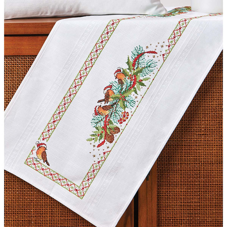 Craftways Santa Birds Table Runner Counted Cross-Stitch Kit