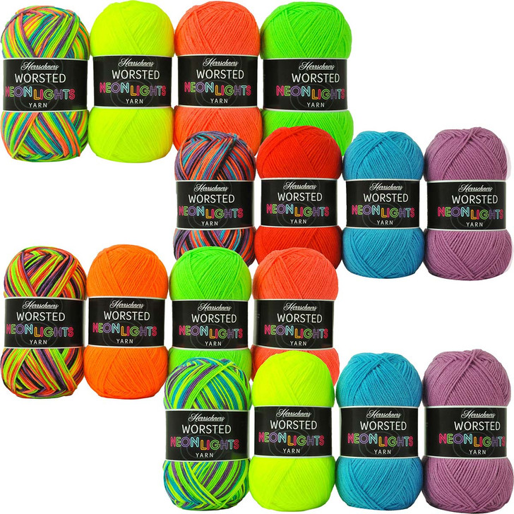 Herrschners Worsted 8 Neon Lights Yarn Pack