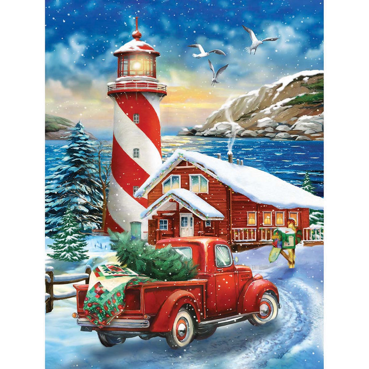 SunsOut A Winter Lighthouse Jigsaw Puzzle