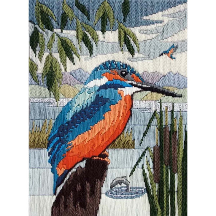 Bothy Threads Kingfisher in Silks Long Stitch Needlepoint Kit