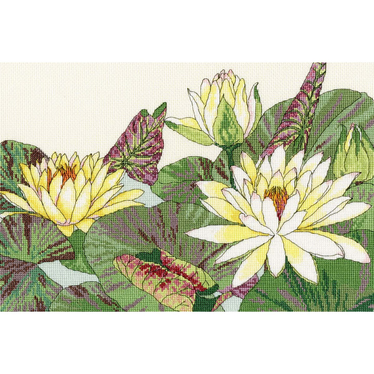 Bothy Threads Water Lily Blooms Counted Cross-Stitch Kit