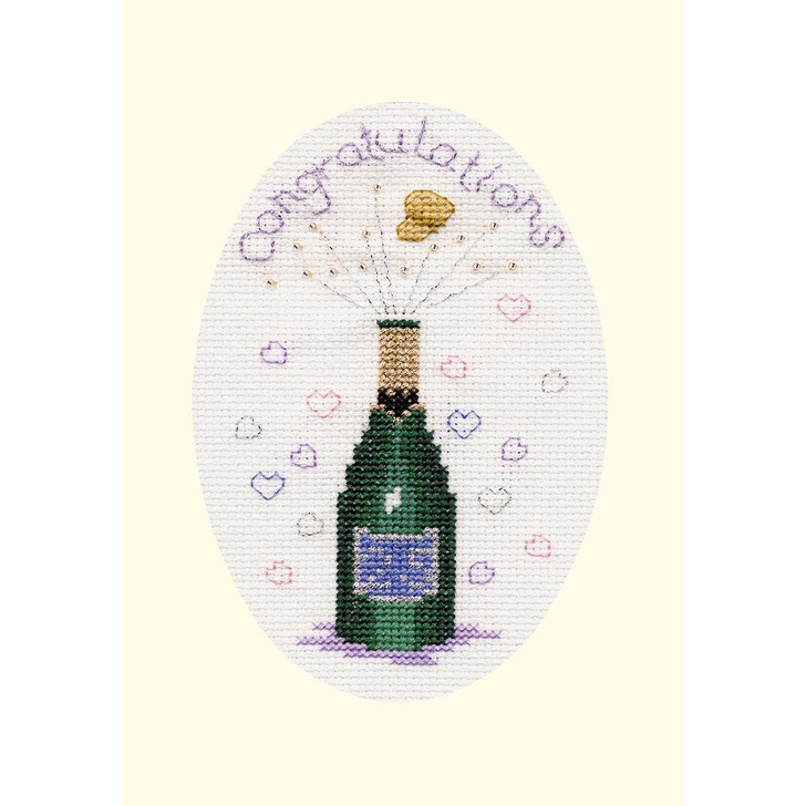 Bothy Threads Champagne Greeting Card Counted Cross-Stitch Kit