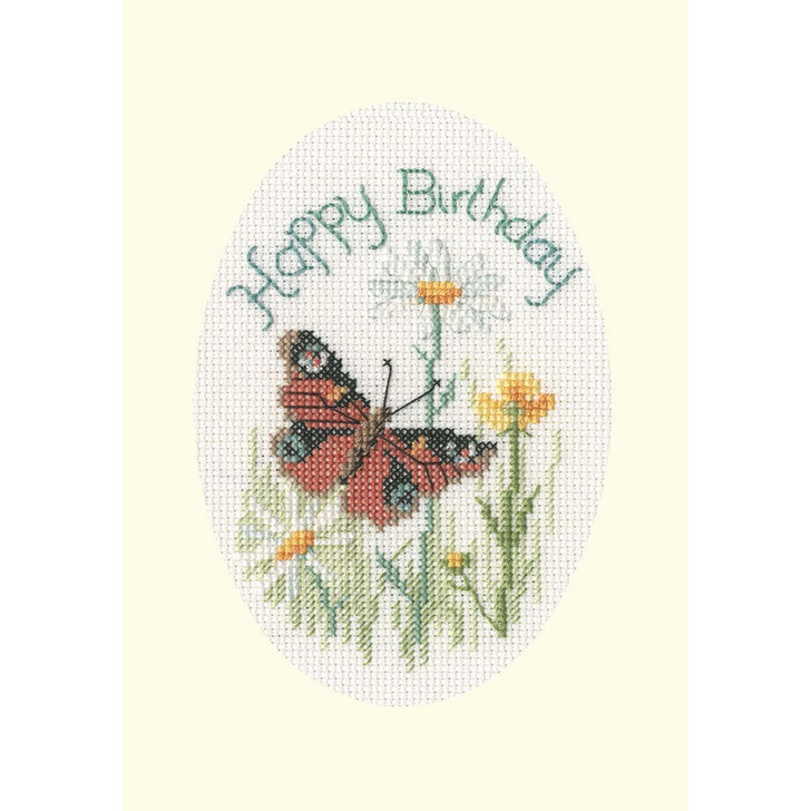 Bothy Threads Butterfly & Daisies Greeting Card Counted Cross-Stitch Kit