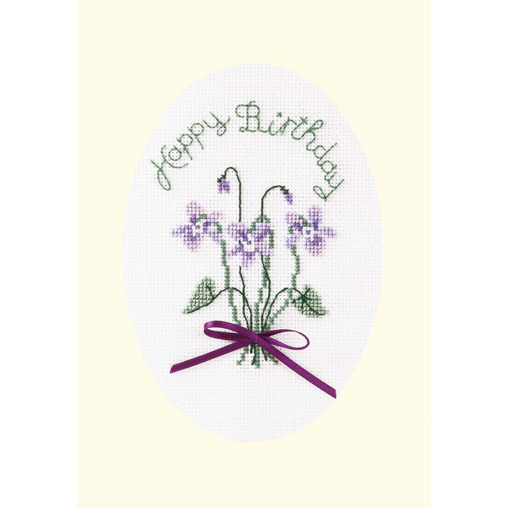 Bothy Threads Violets Greeting Card Counted Cross-Stitch Kit