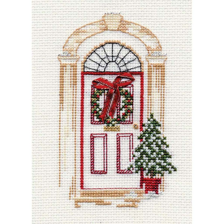 Bothy Threads Christmas Door Christmas Card Counted Cross-Stitch Kit