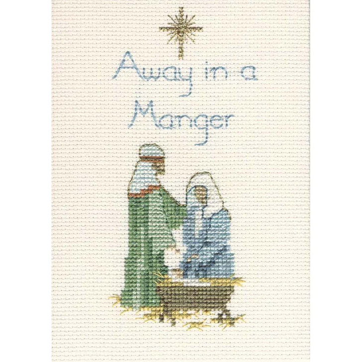 Bothy Threads Away in a Manger Christmas Card Counted Cross-Stitch Kit