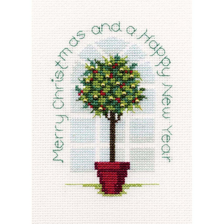 Bothy Threads Holly Tree Christmas Card Counted Cross-Stitch Kit