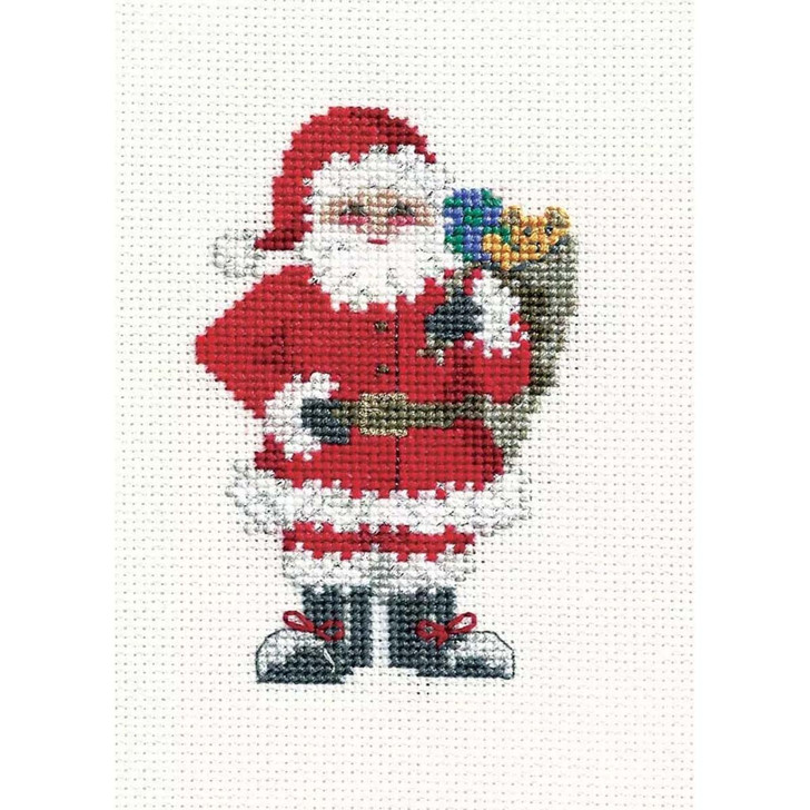 Bothy Threads Santa'S Sack Christmas Card Counted Cross-Stitch Kit