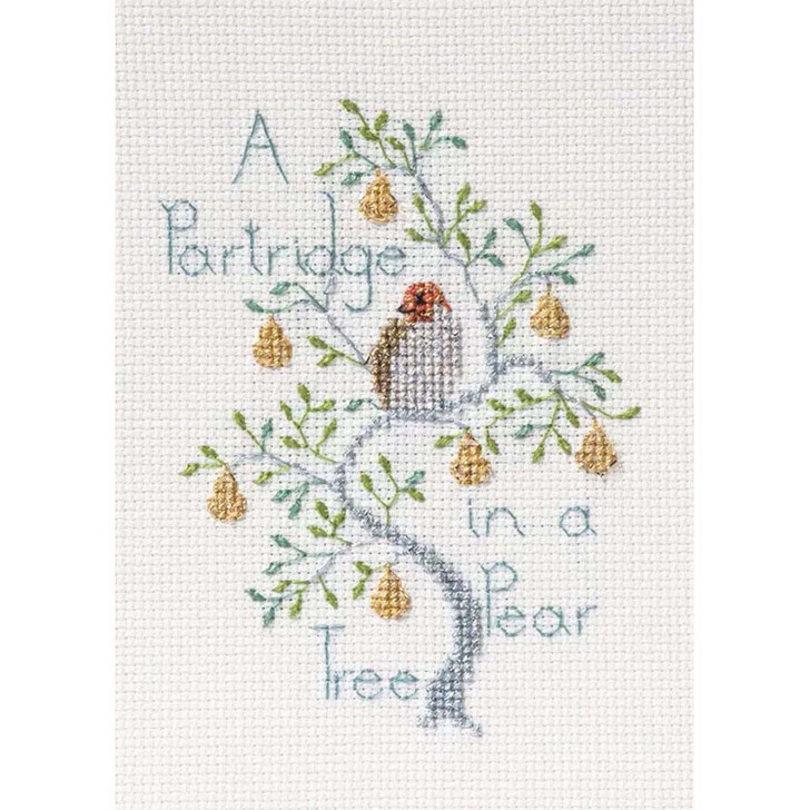 Bothy Threads A Partridge in a Pear Tree Christmas Card Counted Cross-Stitch Kit