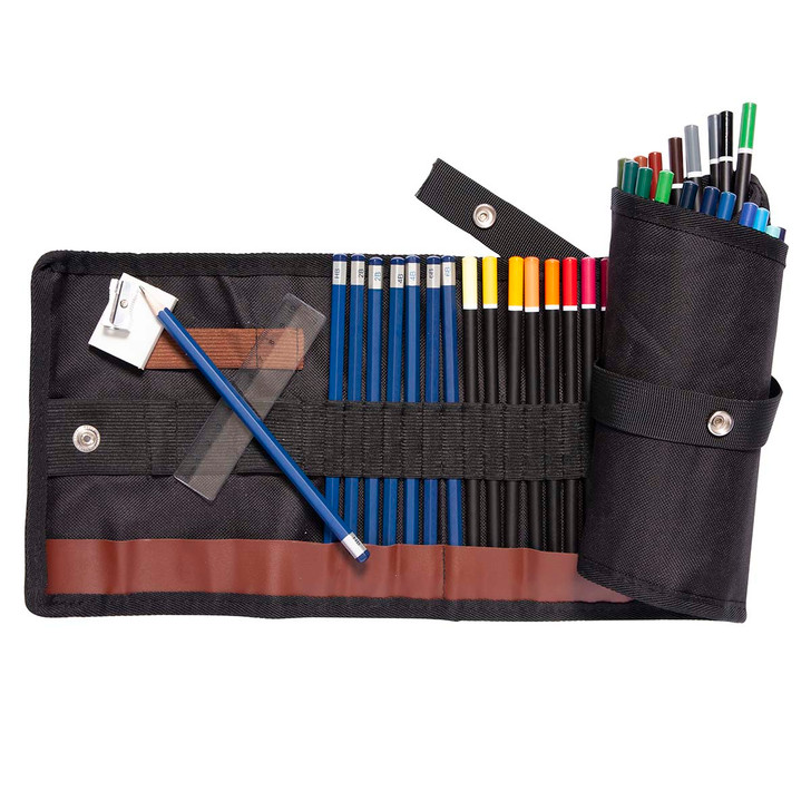 Colored Pencil Set with Canvas Wrap