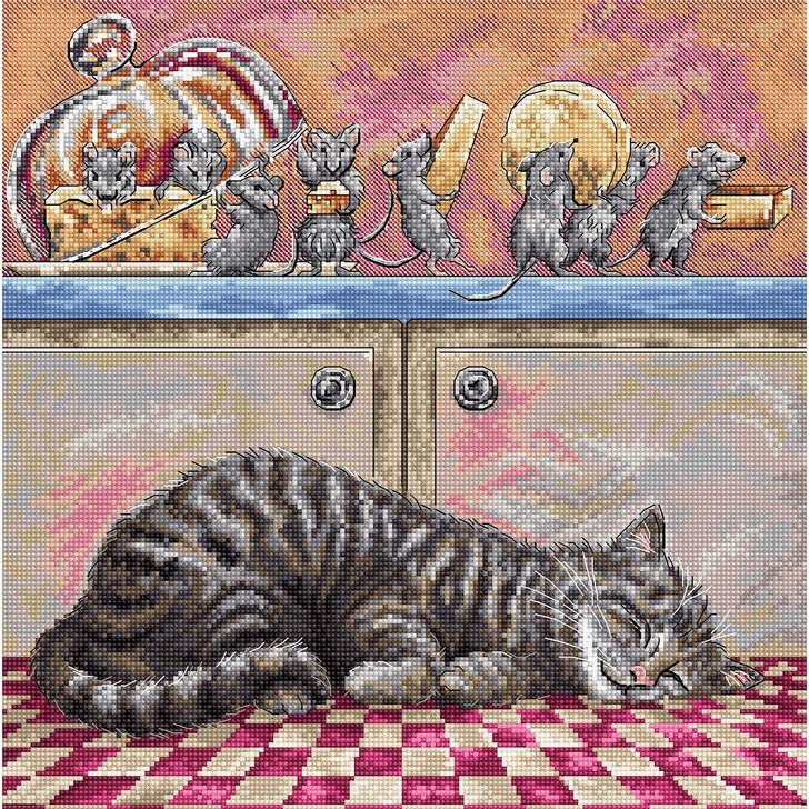 Letistitch When the Cat Sleeps Counted Cross-Stitch Kit