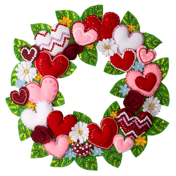 Bucilla Love in the Air Wreath Felt & Sequin Kit