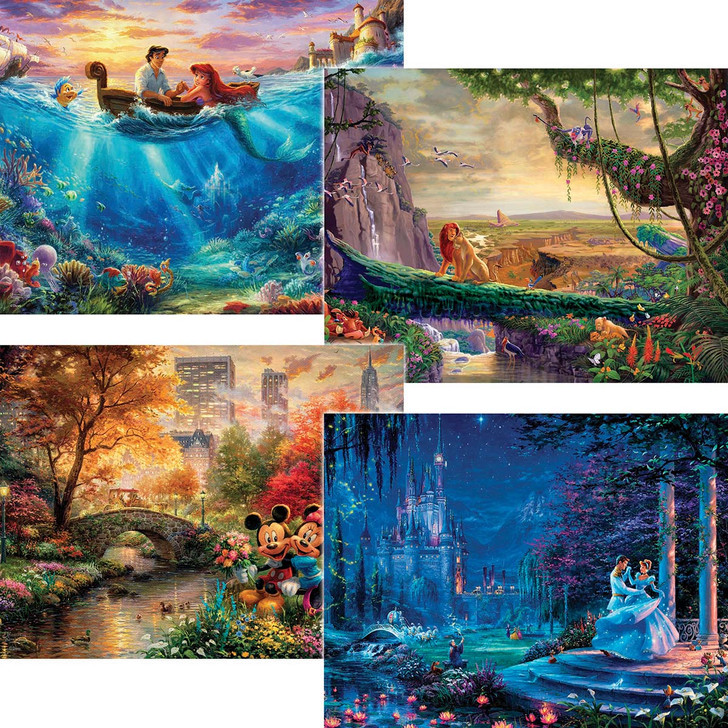 Ceaco Thomas Kinkade Disney 4 in 1 Pack I Multi Pack