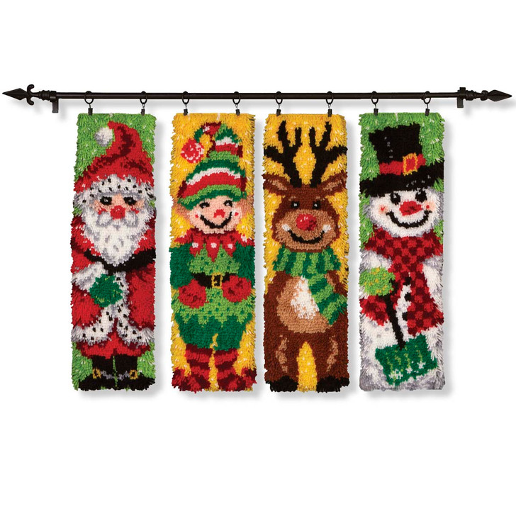 Herrschners North Pole Crew Banners Latch Hook Kit