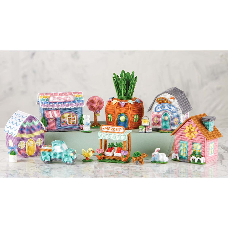 Herrschners Bunny Towne Village Plastic Canvas Kit