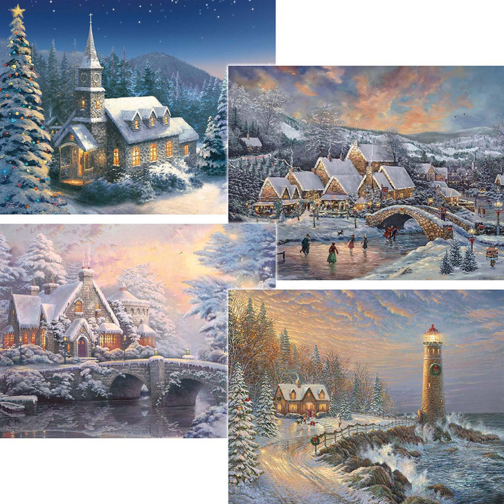 Ceaco Thomas Kinkade 4-1 Holiday Multi Pack Jigsaw Puzzle