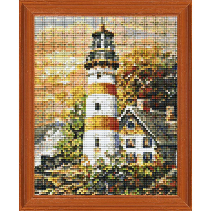 PixelHobby Lighthouse Cottage Kit & Frame Mosaic Art Kit