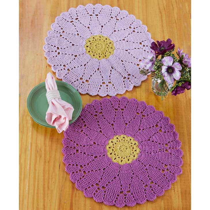 Willow Yarns Aster Blooms Table Toppers Crochet Kit