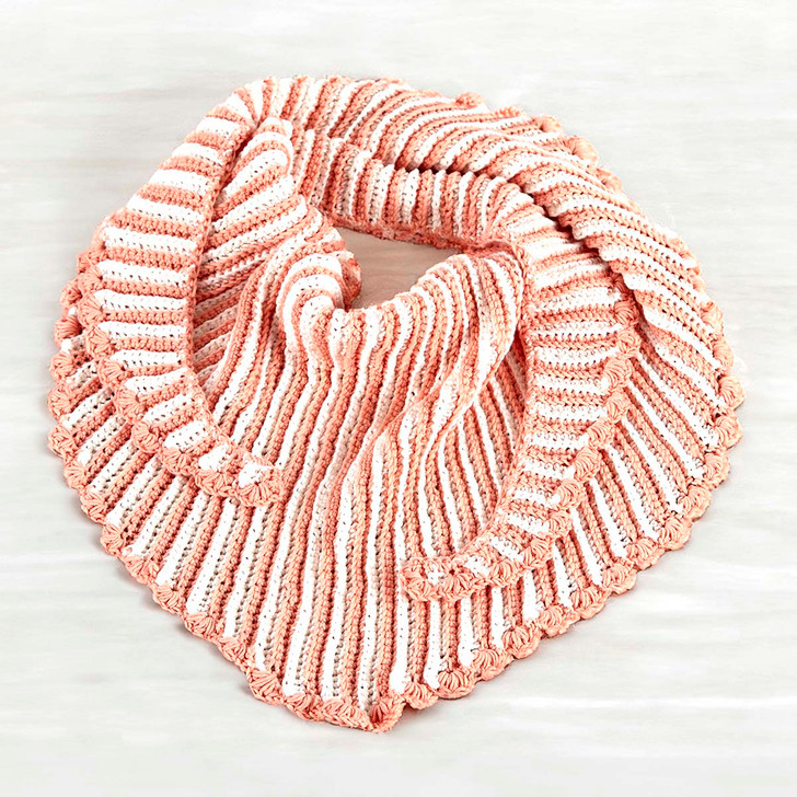 Herrschners Peach Blossom Shawl Crochet Kit