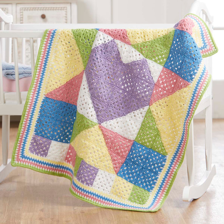 Herrschners Cozy Patch Blanket Crochet Kit