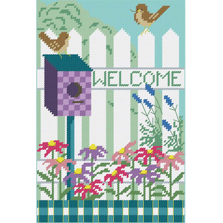 Herrschners Wildflower Blossoms Porch Flag - May Plastic Canvas Kit