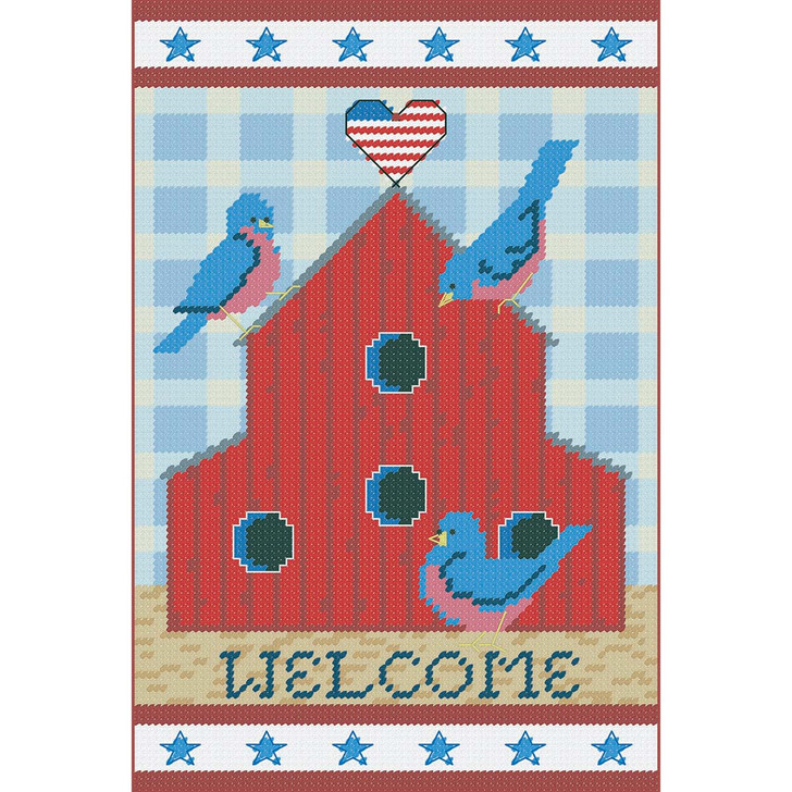 Herrschners Patriotic Pride Porch Flag - July Plastic Canvas Kit