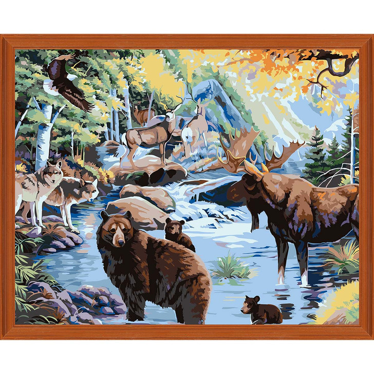 Herrschners North American Wildlife Kit & Frame Paint-by-Number Kit
