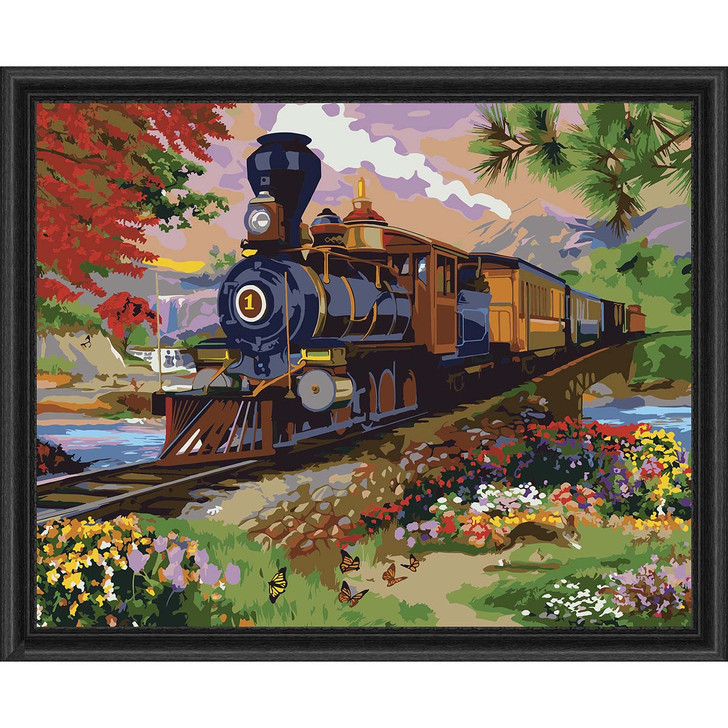 Herrschners Scenic Steamer Kit & Frame Paint-by-Number Kit