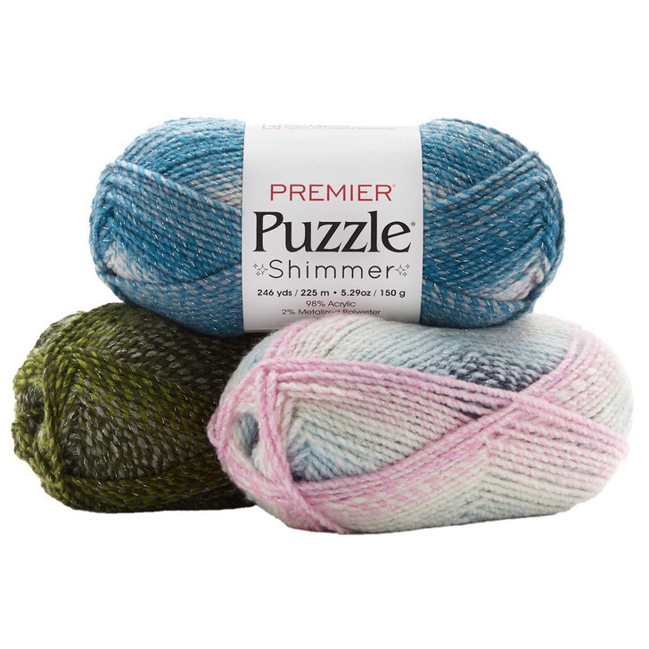 Premier Puzzle Shimmer-Bag of 3 Yarn Pack