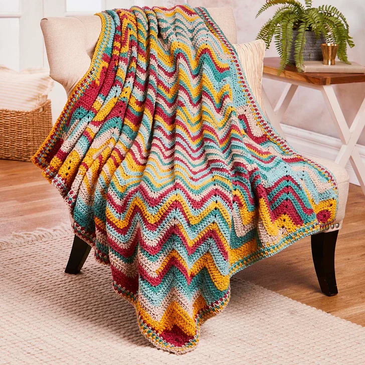 Herrschners Diagonal Ripple Afghan Crochet Kit