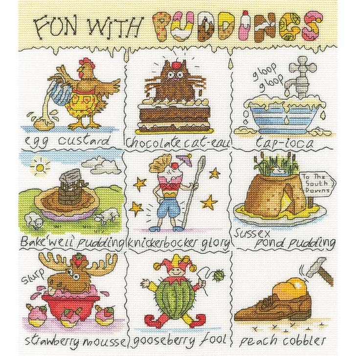 Bothy Threads Fun With Puddings Counted Cross-Stitch Kit