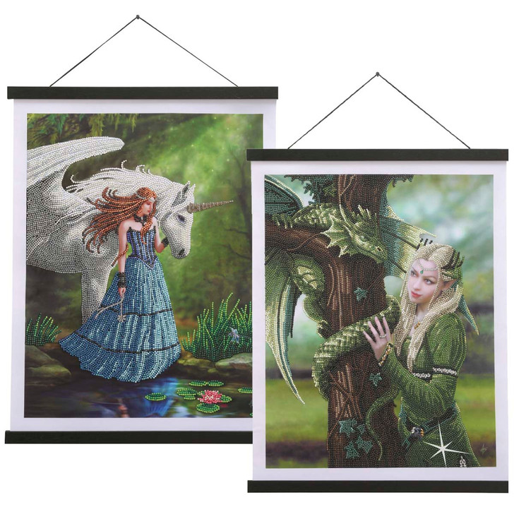 Crystal Art Enchanted Pool & Kindred Spirits Scrolls, Set of 2 Diamond Painting