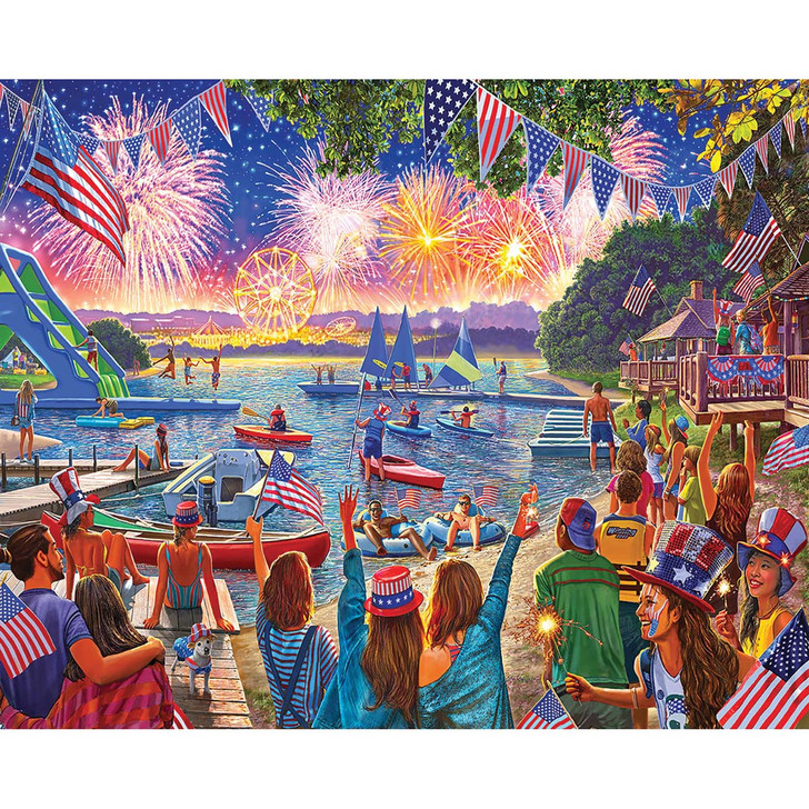 White Mountain 4th of July Fireworks Jigsaw Puzzle