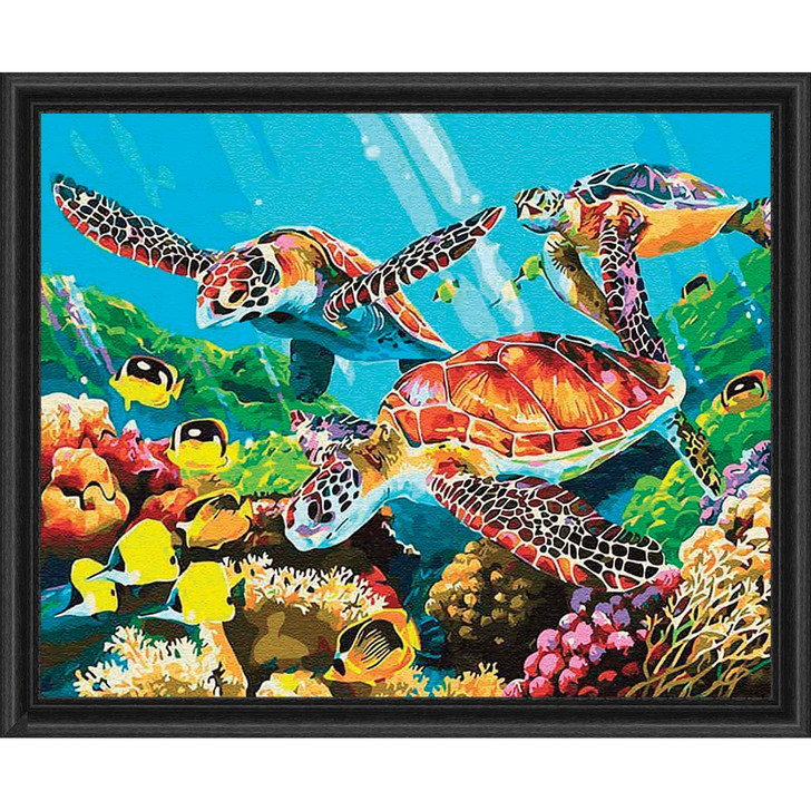 Adbrain Sea Turtle Family Kit & Frame Paint-by-Number Kit