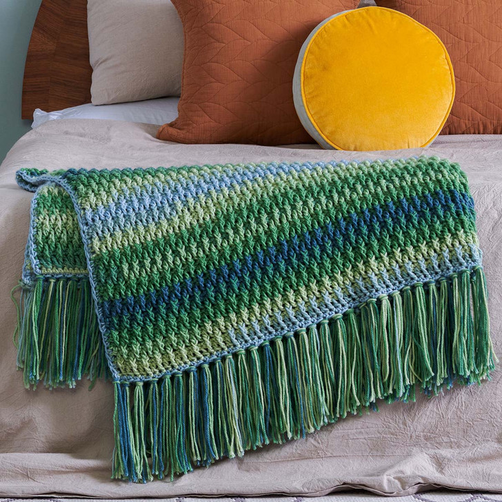 Caron Alpine Stitch Blanket Crochet Kit