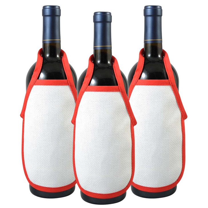 Herrschners Bottle Apron with Red Binding CCS Counted Cross-Stitch