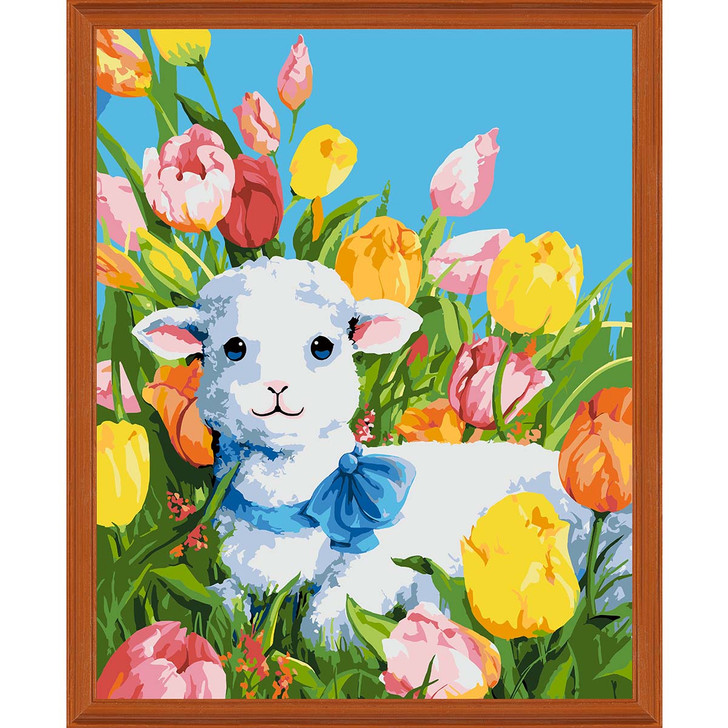 Herrschners Easter Lamb Kit & Frame Paint-by-Number Kit